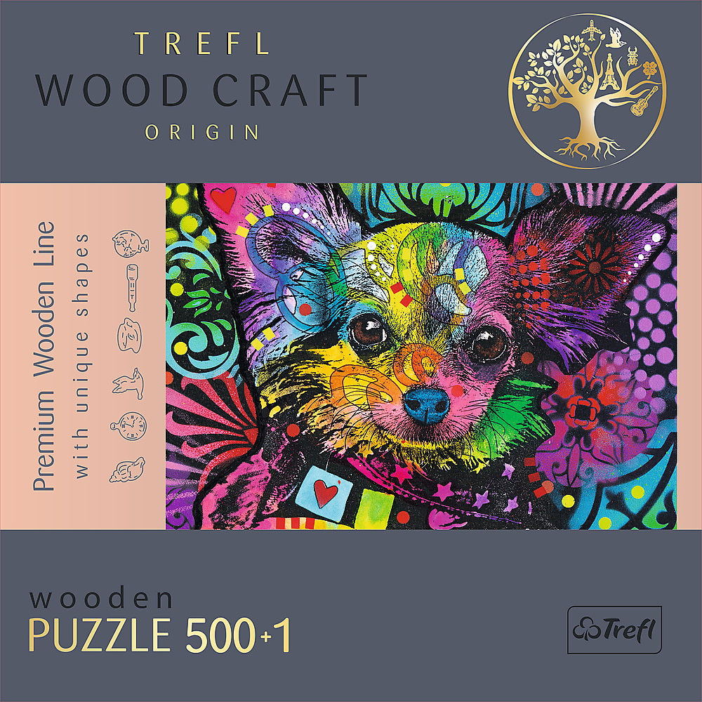 PUZZLE TREFL DIN LEMN 500+1 PIESE CATELUSII DRAGALASI