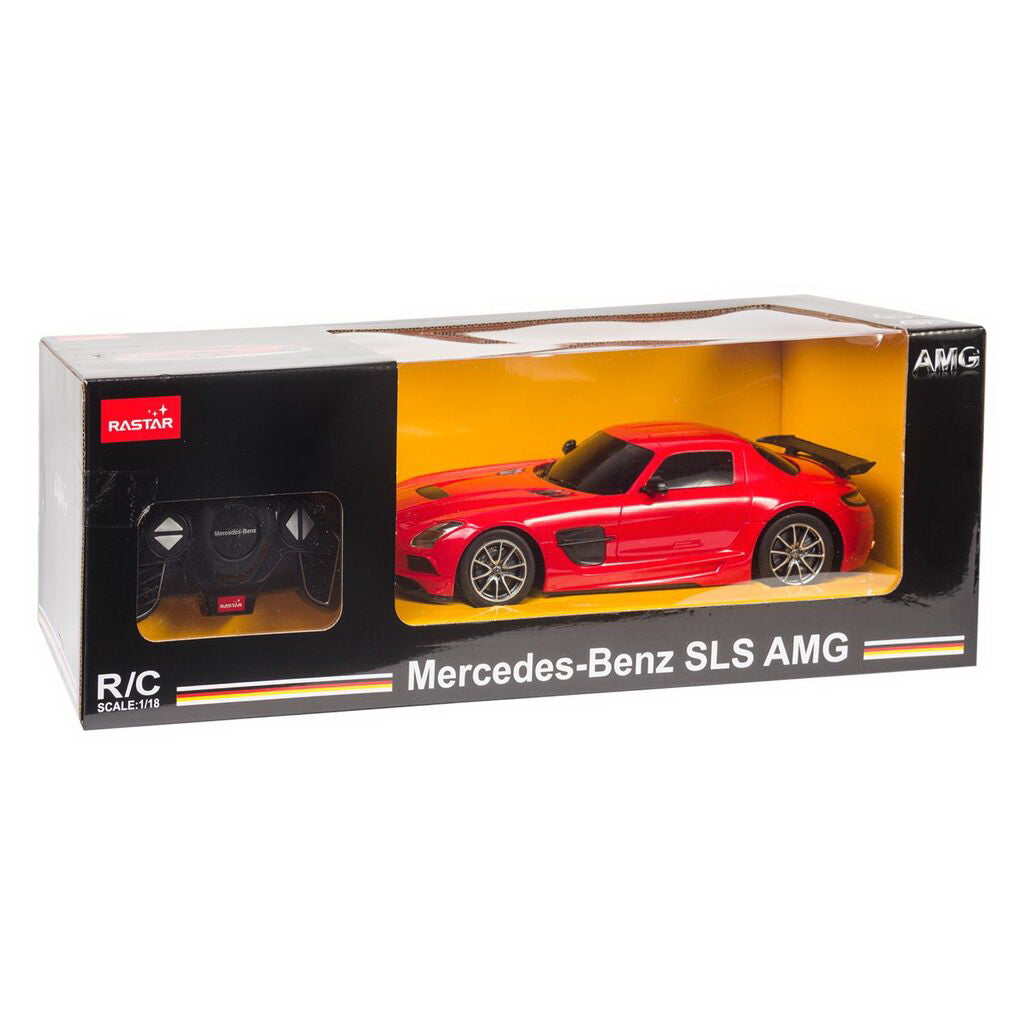 MASINA CU TELECOMANDA MERCEDES-BENZ SLS AMG ROSU CU SCARA 1 LA 18