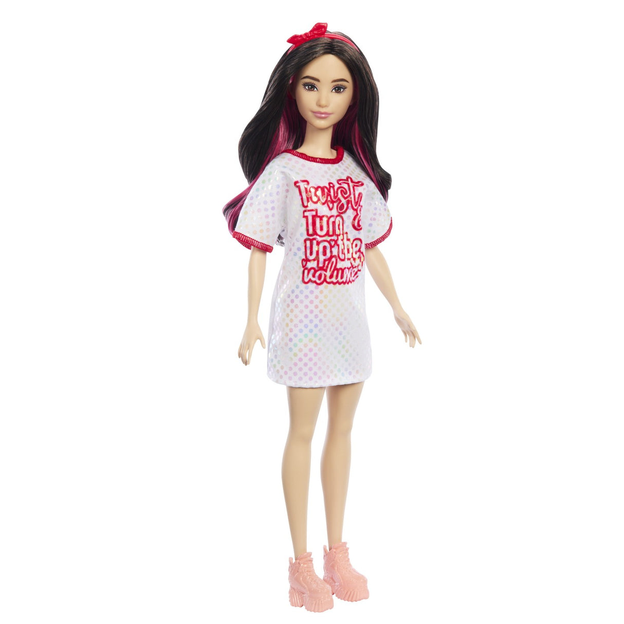 PAPUSA BARBIE FASHIONISTA BRUNETA CU ROCHITA SPORT