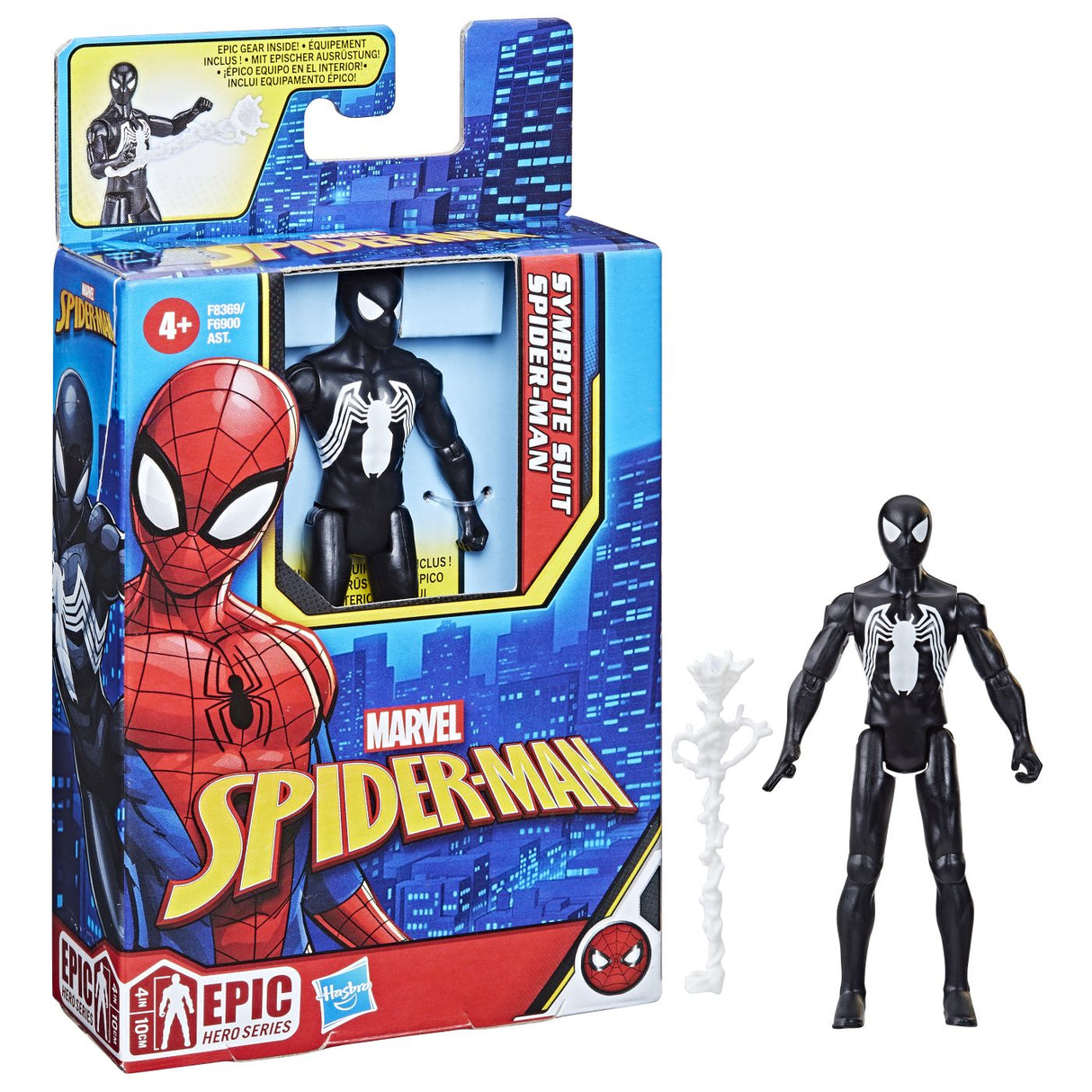 SPIDERMAN EPIC HERO FIGURINA COSTUM SYMBIOTE SPIDER MAN 10CM