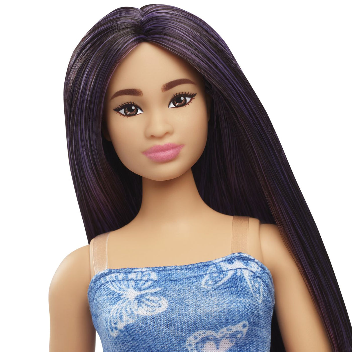 BARBIE FASHIONISTAS PAPUSA BARBIE CU PARUL MOV SI ROCHITA CU FLUTURASI