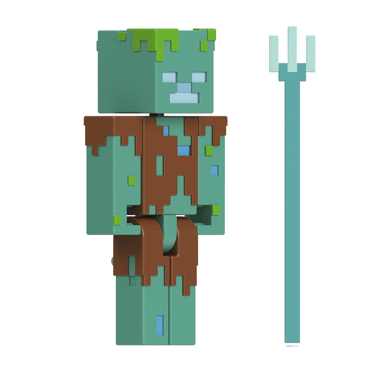 MINECRAFT CRAFT A BLOCK FIGURINA DROWNED 8CM