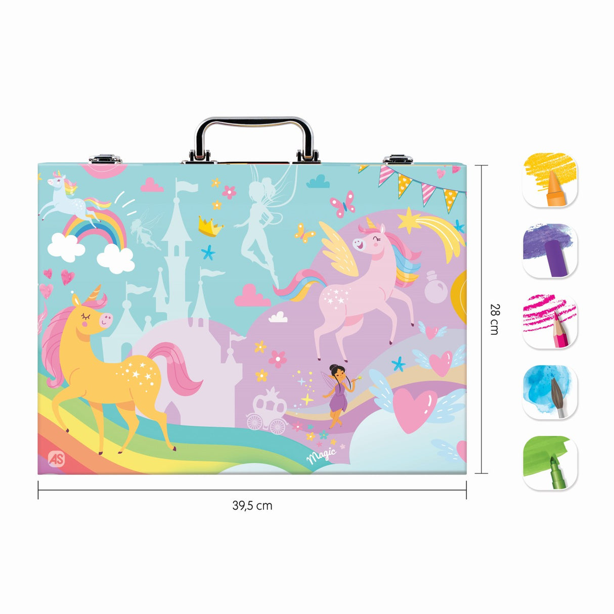HAPPI HOBBI ART CASE SET DE DESEN DELUXE CU 100 DE ACCESORII UNICORN