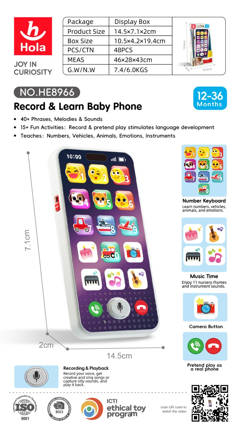 TELEFON MOBIL INTERACTIV BEBE INREGISTREAZA SI INVATA