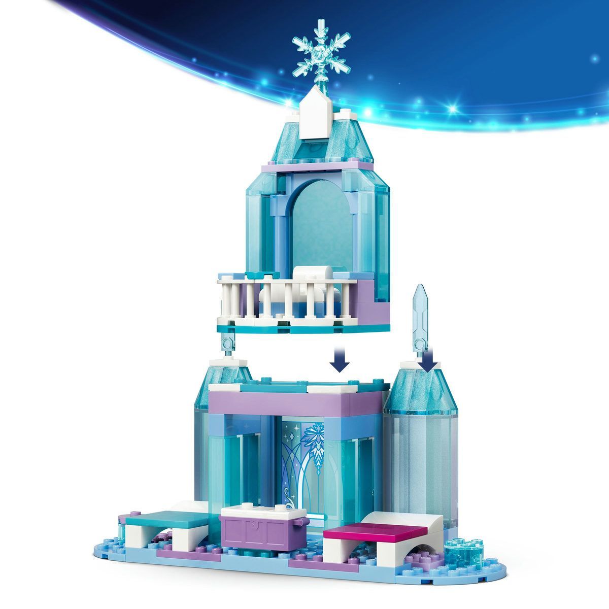 LEGO DISNEY FROZEN AVENTURA CU SANIA PE SINE LA CASTELUL DE GHEATA AL ELSEI 43281