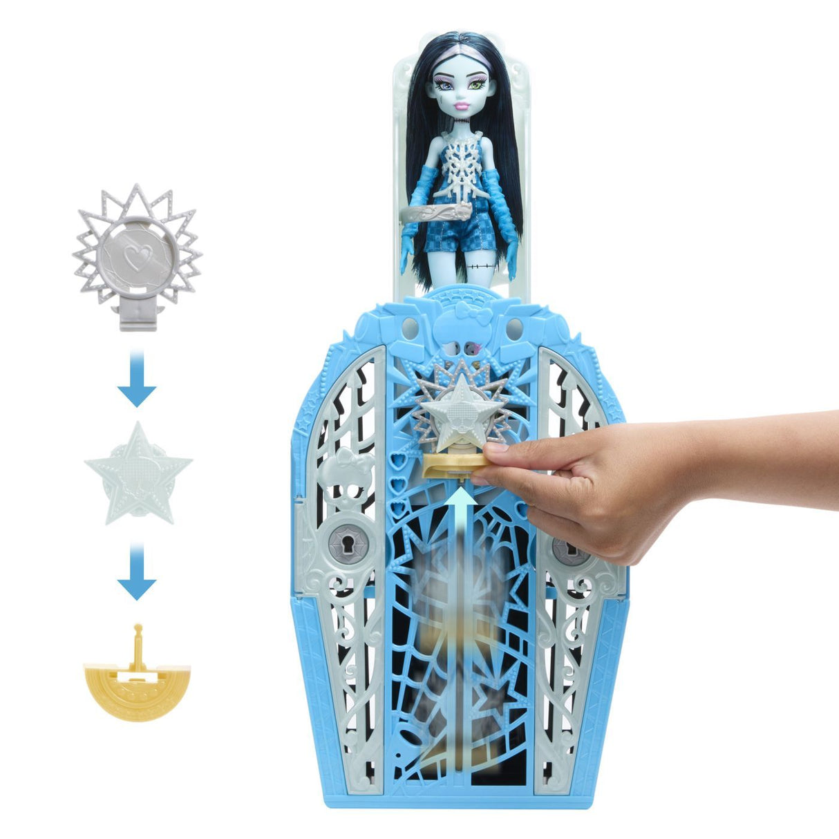 MONSTER HIGH PAPUSA FRANKIESTEIN CU DULAP REVELATOR SI ACCESORII