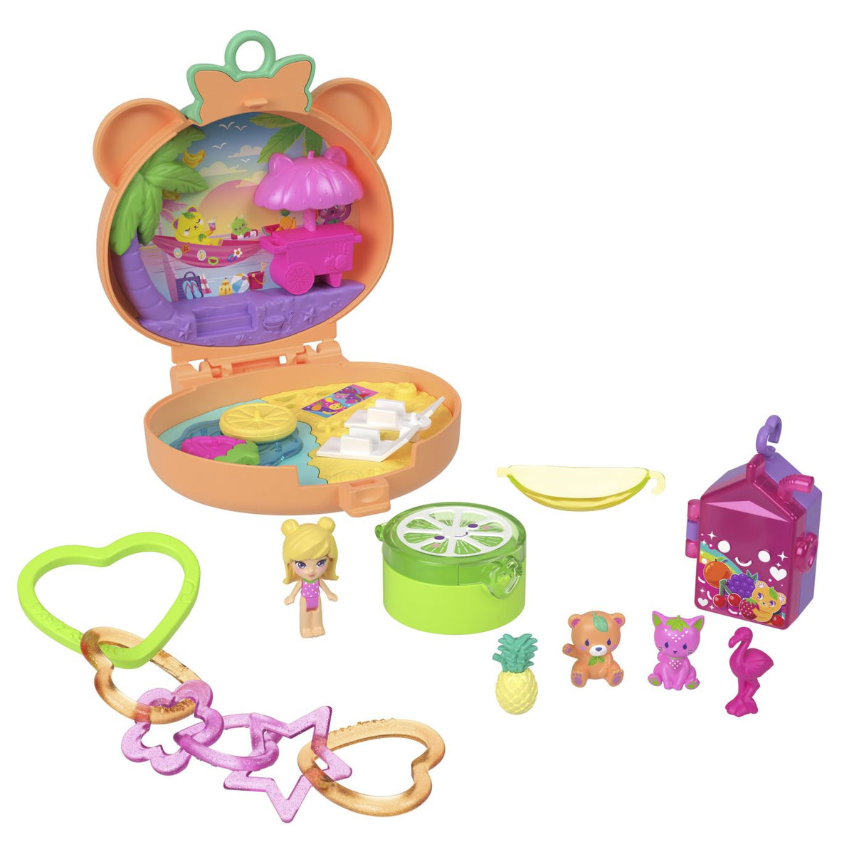 POLLY POCKET SET GENTUTA ANIMALUT URSULET ROZ CU ACCESORII