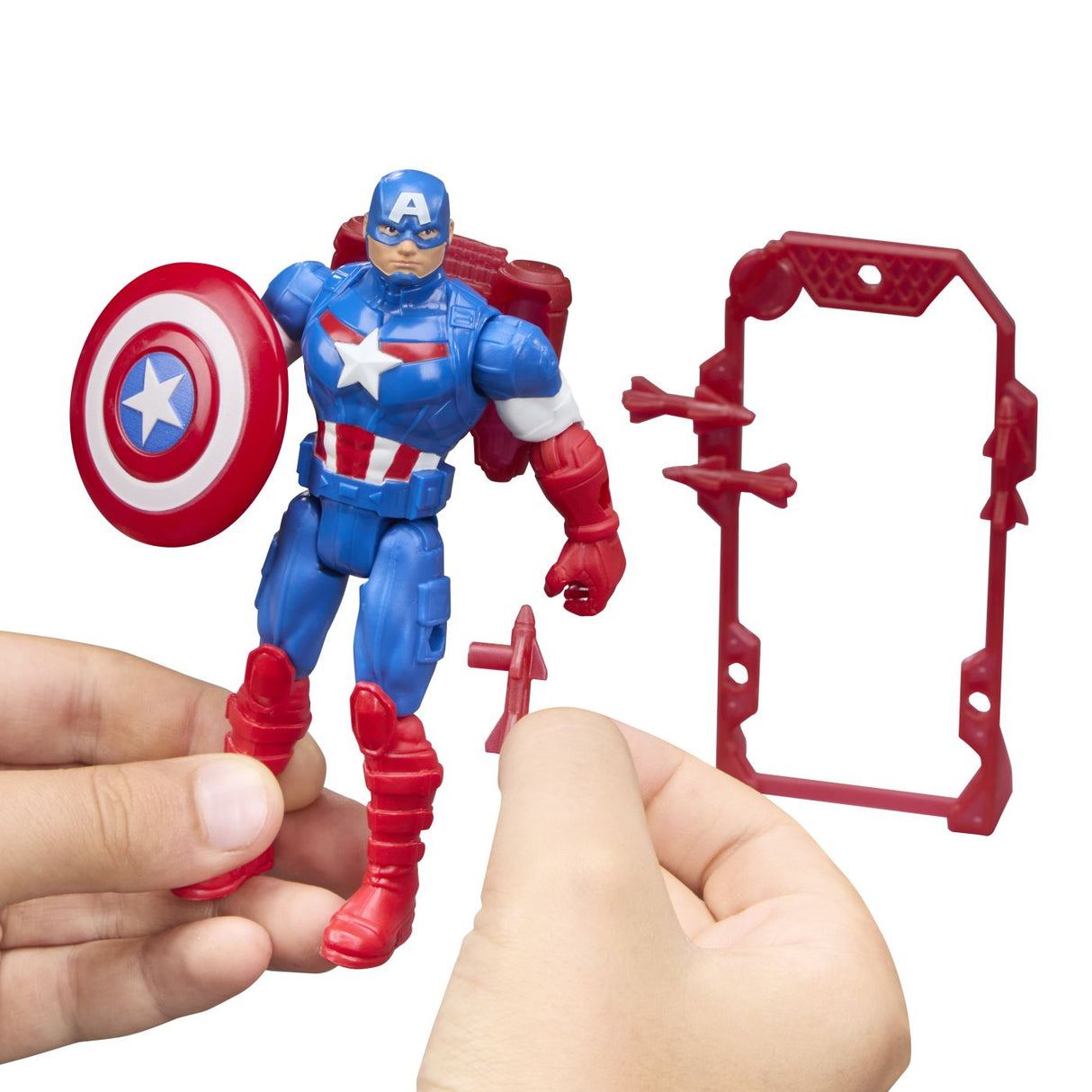 MARVEL AVENGERS ACTION VERS SET FIGURINA CAPTAIN AMERICA SI ACCESORII 11.4CM