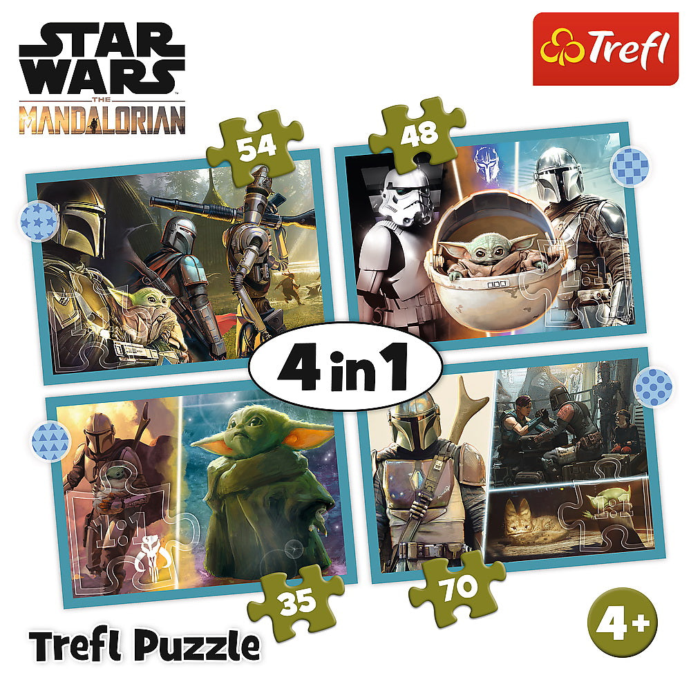 PUZZLE TREFL 4IN1 STAR WARS - MANDALORIANUL