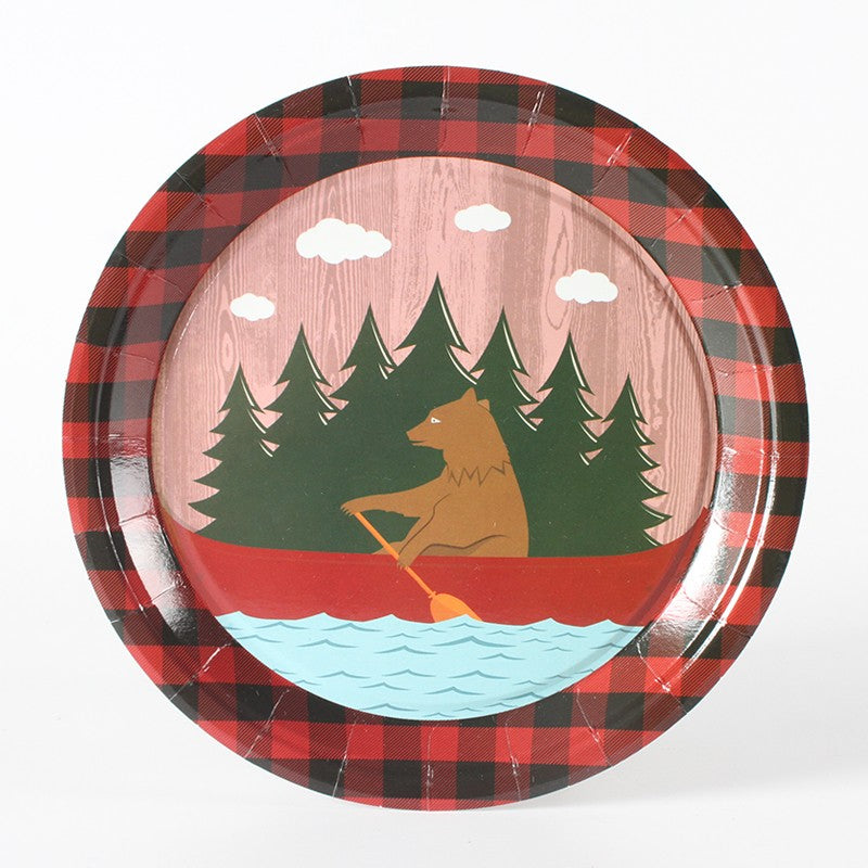 Set 10 Farfurii Unica Folosinta, Flippy, 18 cm, Model Urs, Multicolor