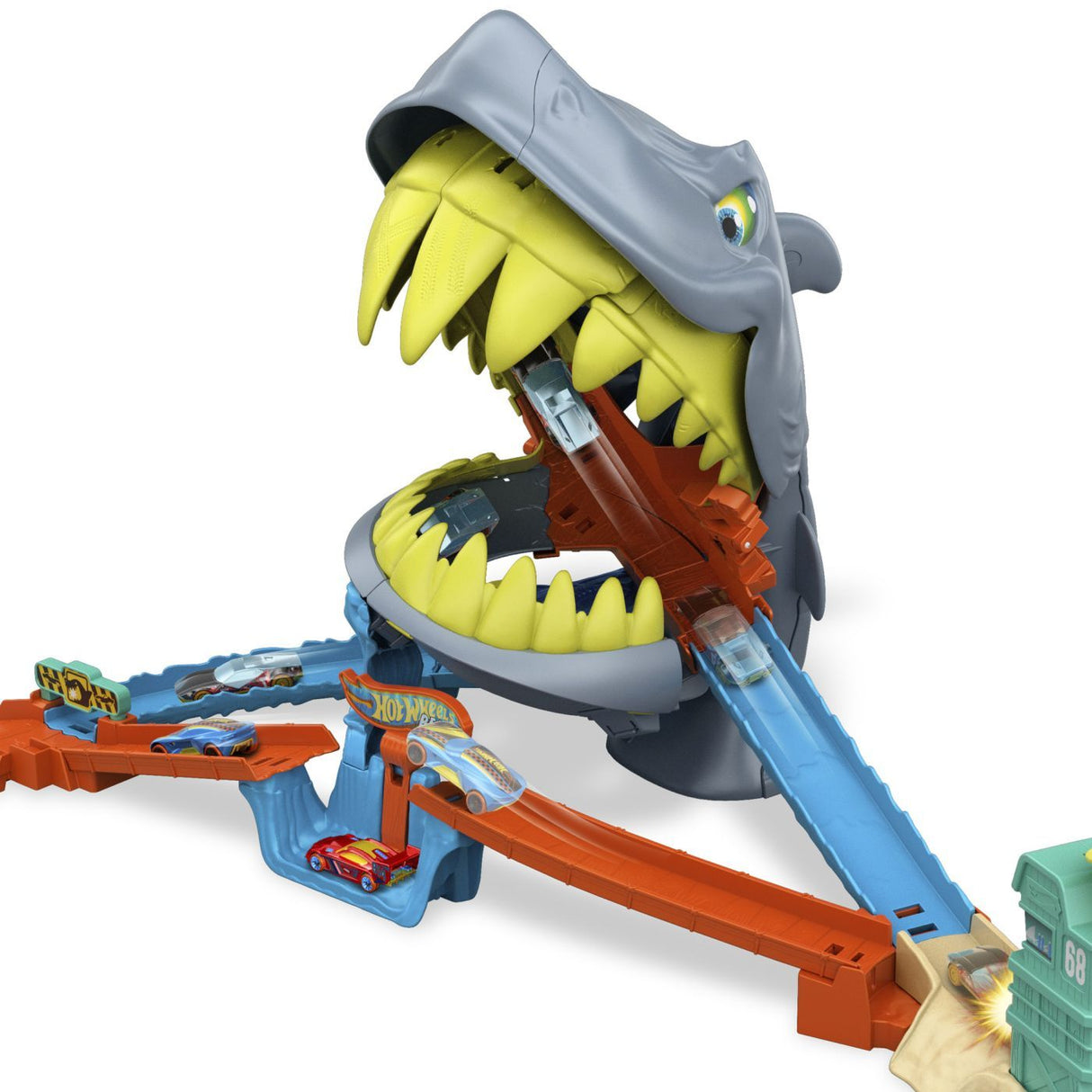 HOT WHEELS CITY PISTA DE CURSE PLAJA RECHINULUI CHOMP CU MASINUTA INCLUSA