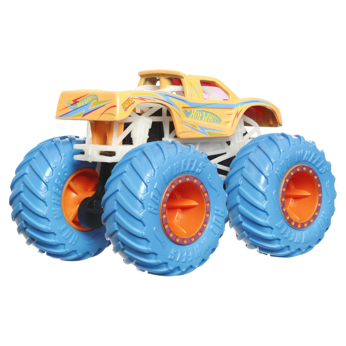 HOT WHEELS MONSTER TRUCK GLOW IN THE DARK MASINUTA PODIUM CRASHER SCARA 1:64