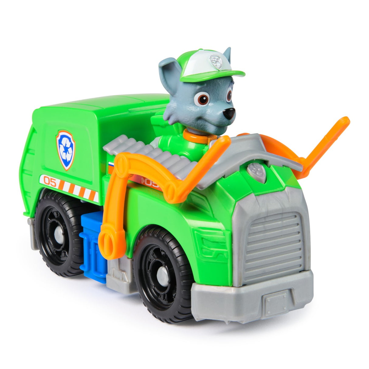 PATRULA CATELUSILOR SET VEHICUL DE BAZA CAMIONUL DE RECICLARE SI FIGURINA ROCKY