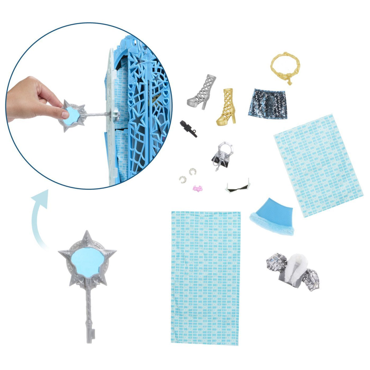 MONSTER HIGH PAPUSA FRANKIESTEIN CU DULAP REVELATOR SI ACCESORII