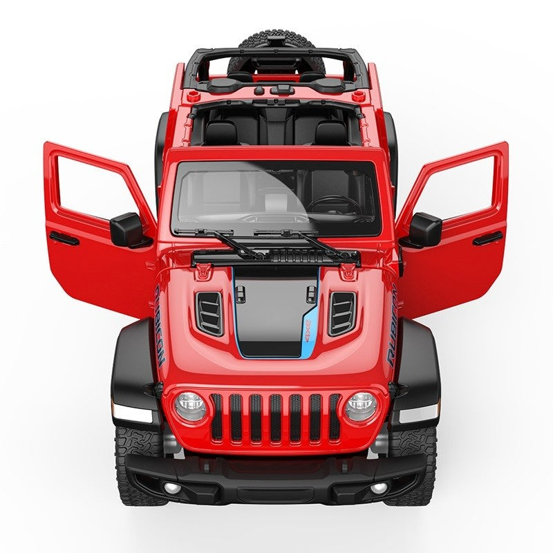 MASINUTA METALICA JEEP WRANGLER RUBICON 4XE ROSU SCARA 1 LA 24