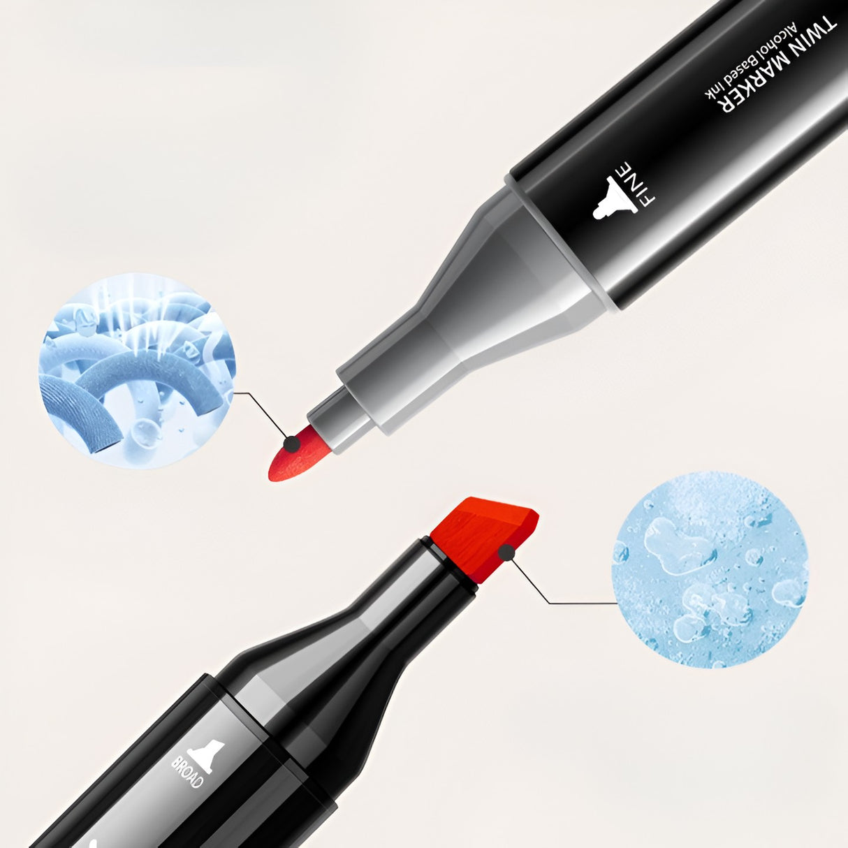 Markere cu Alcool Touch Room, Vivimall, Paleta mare Set de 80+ de Culori, Capat Lat si Capat Precis, Geanta Inclusa, Multicolor - vivimall.ro