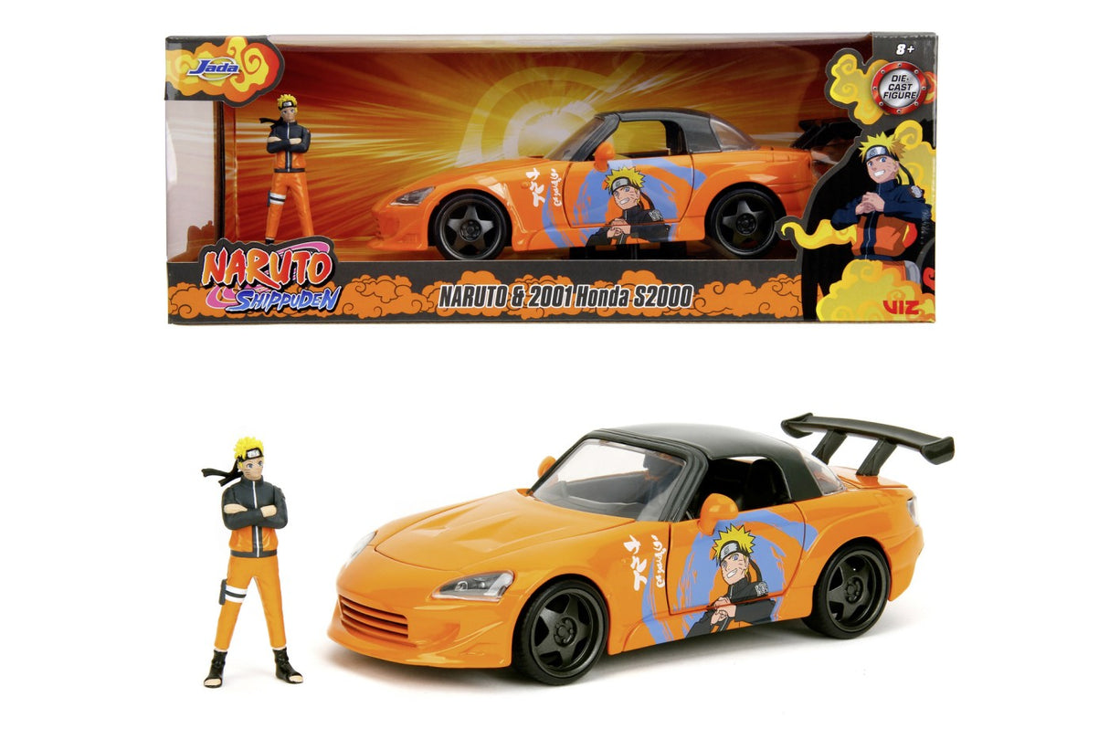 JADA NARUTO SHIPPUDEN SET FIGURINA NARUTO SI MASINUTA METALICA HONDA 2001 S2000 SCARA 1:24