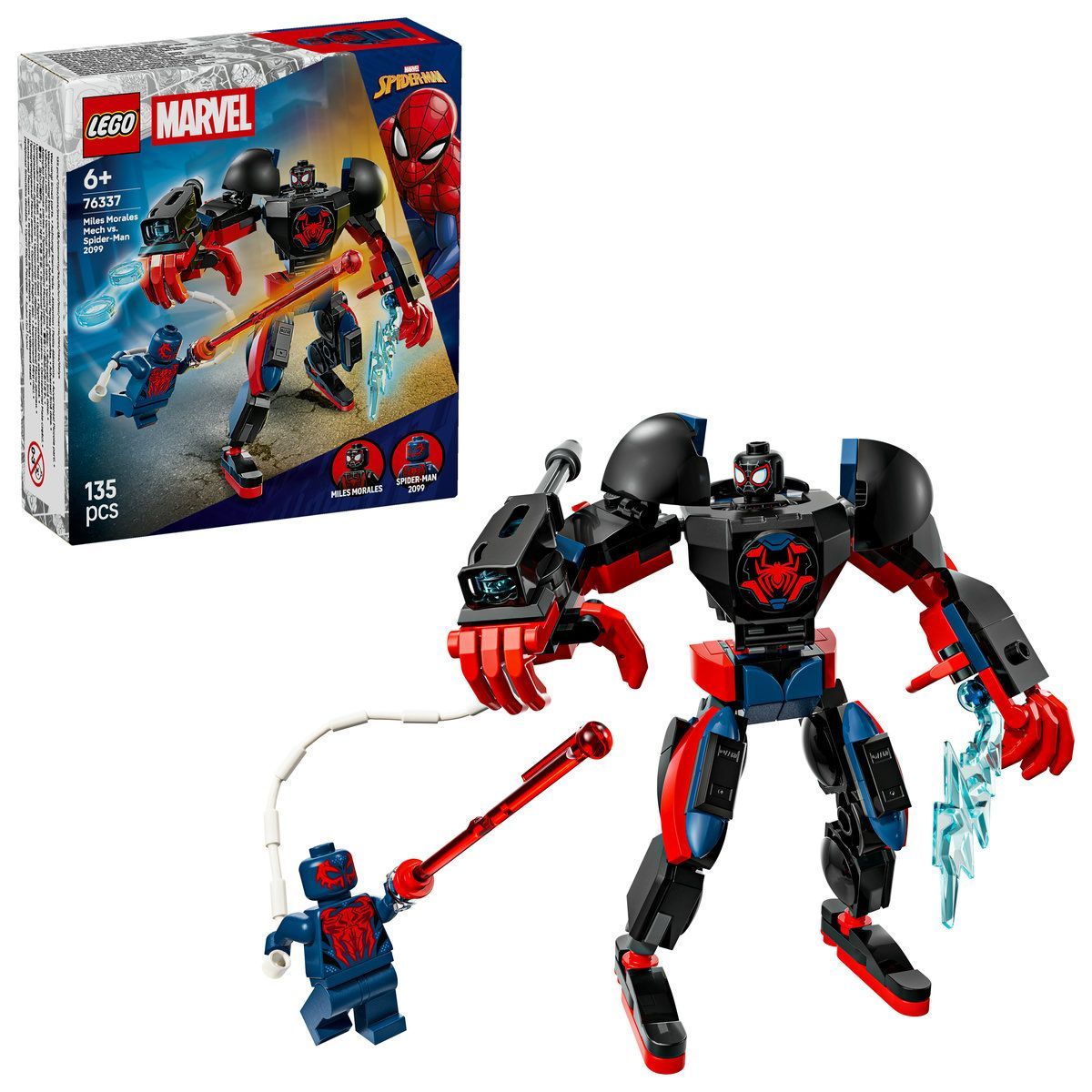 LEGO MARVEL ROBOTUL LUI MILES MORALES VS OMUL PAIANJEN 2099 76337