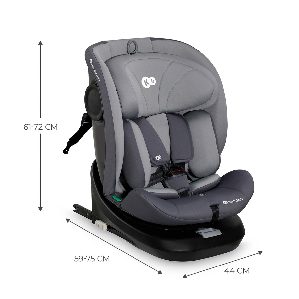 SCAUN AUTO KINDERKRAFT I-GROW I-SIZE 40-150 CM, GREY