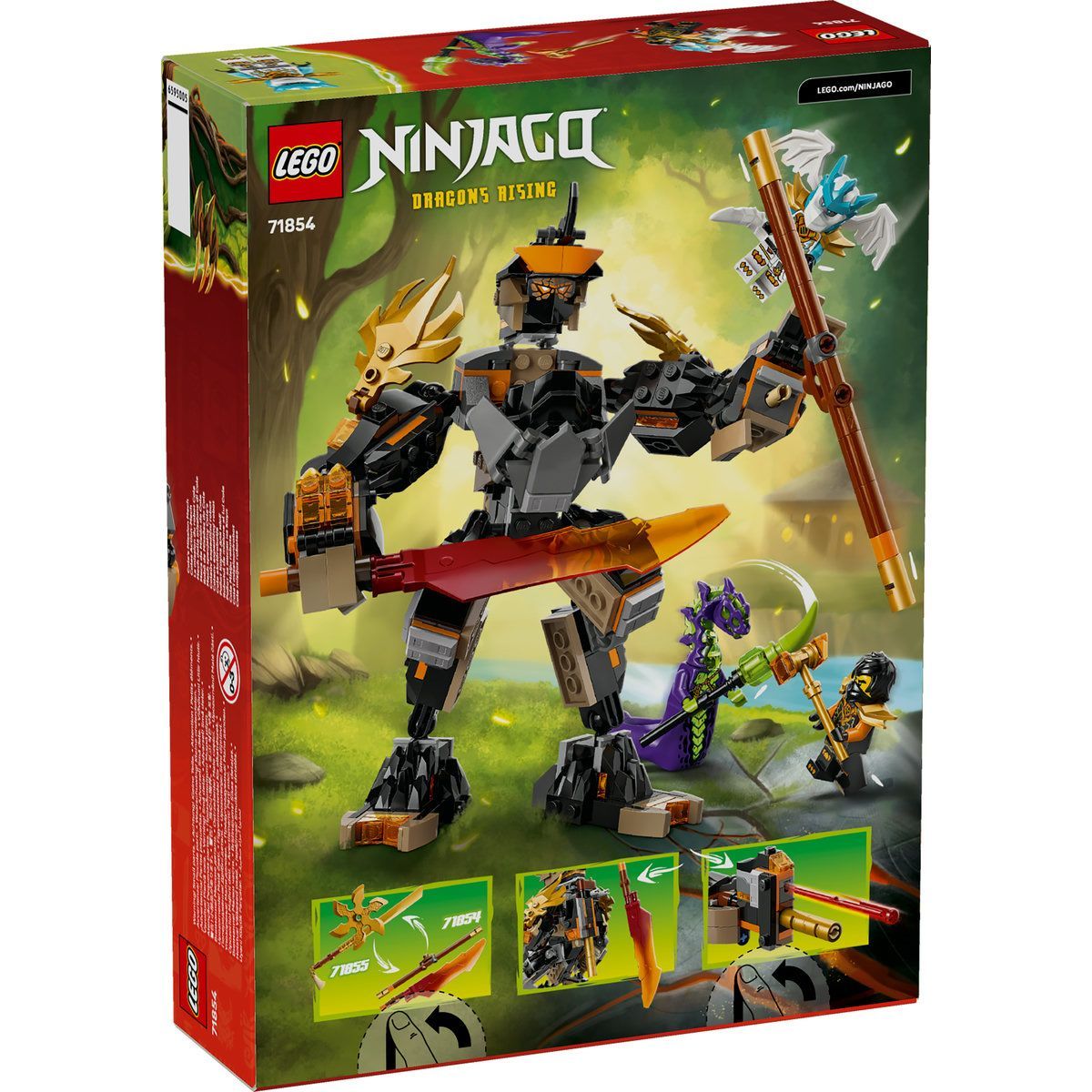 LEGO NINJAGO ROBOTUL DE MISIUNE AL LUI COLE SI DRAGONUL ZANE 71854
