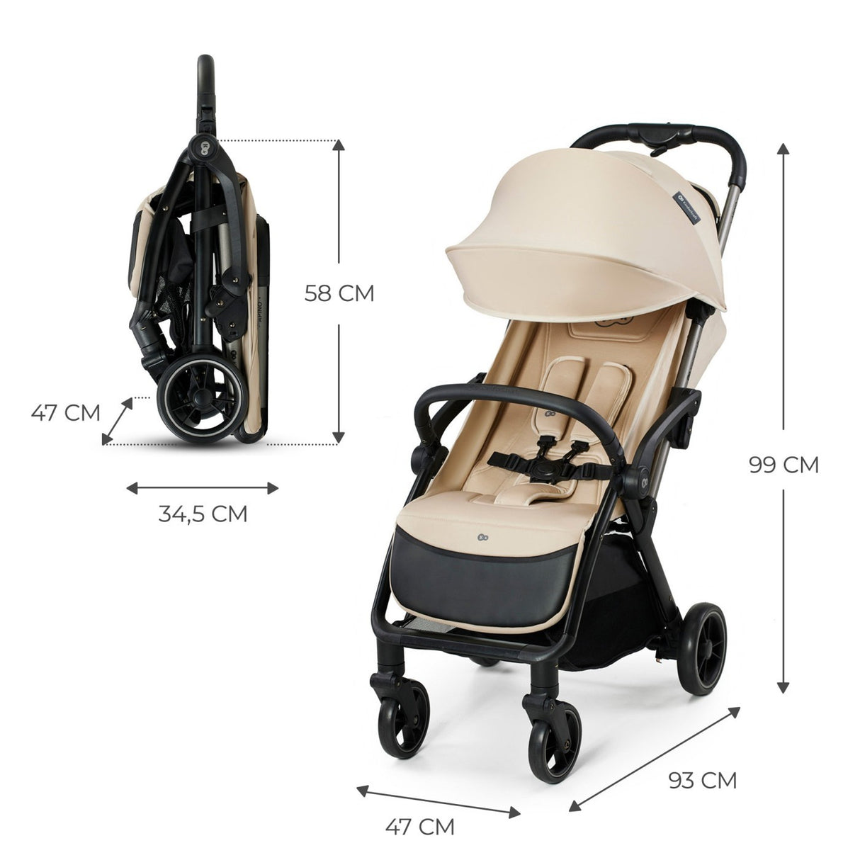 CARUCIOR SPORT KINDERKRAFT APINO, 0-22 KG, DUNE BEIGE