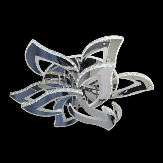 Lustra Led Cu Telecomanda Si Cristal Alejandro, 9 Flori, Lumina Rece/Calda/Neutra, Dimabila - vivimall.ro