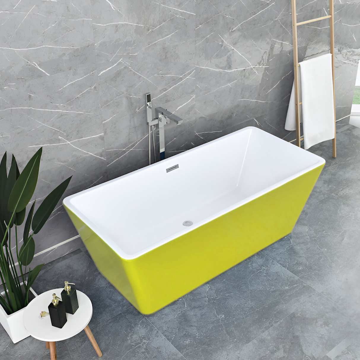 Cada Freestanding, Drepuntghiulara, Acril, Lemon Yellow - vivimall.ro