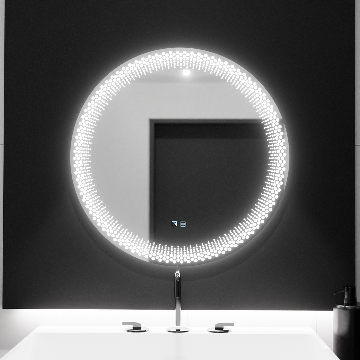 Oglinda Led Rotunda 70Cm, Stellaire Touch, Sistem Dezaburire - vivimall.ro
