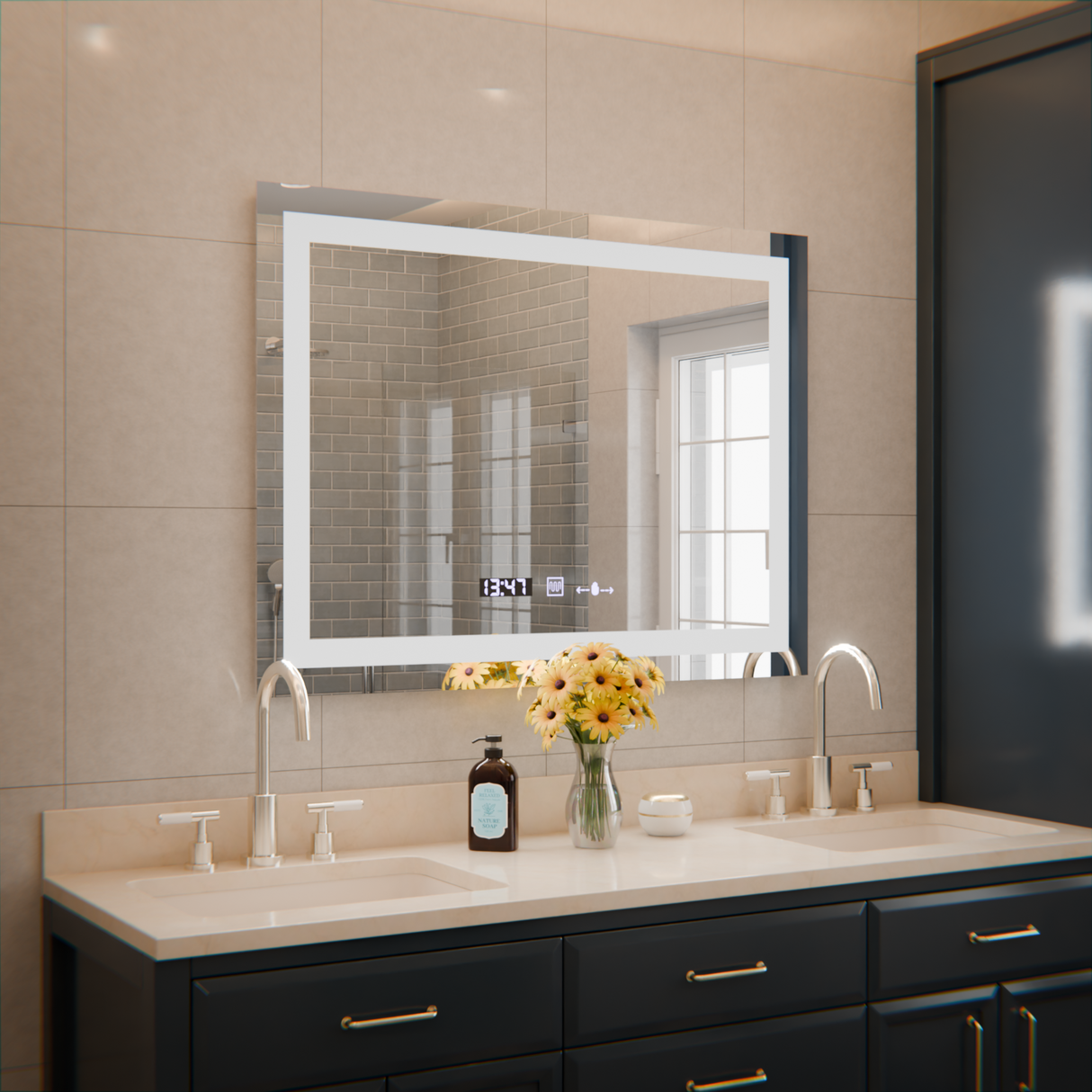 Oglindă LED Rectangulară Verite Marcello | Motionglow - vivimall.ro