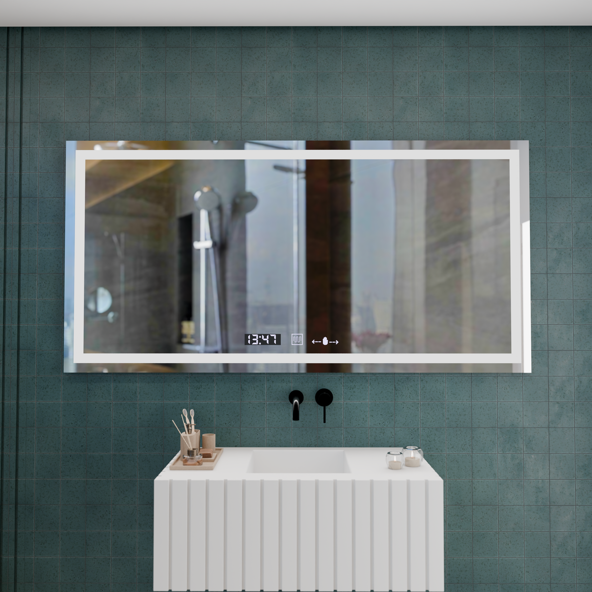 Oglindă LED Rectangulară Verite Marcello | Motionglow - vivimall.ro