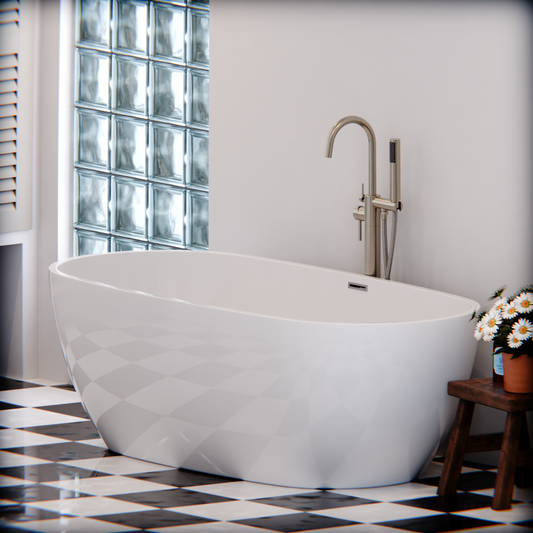 Cada Freestanding, Semi-Ovala, Acril, A - vivimall.ro