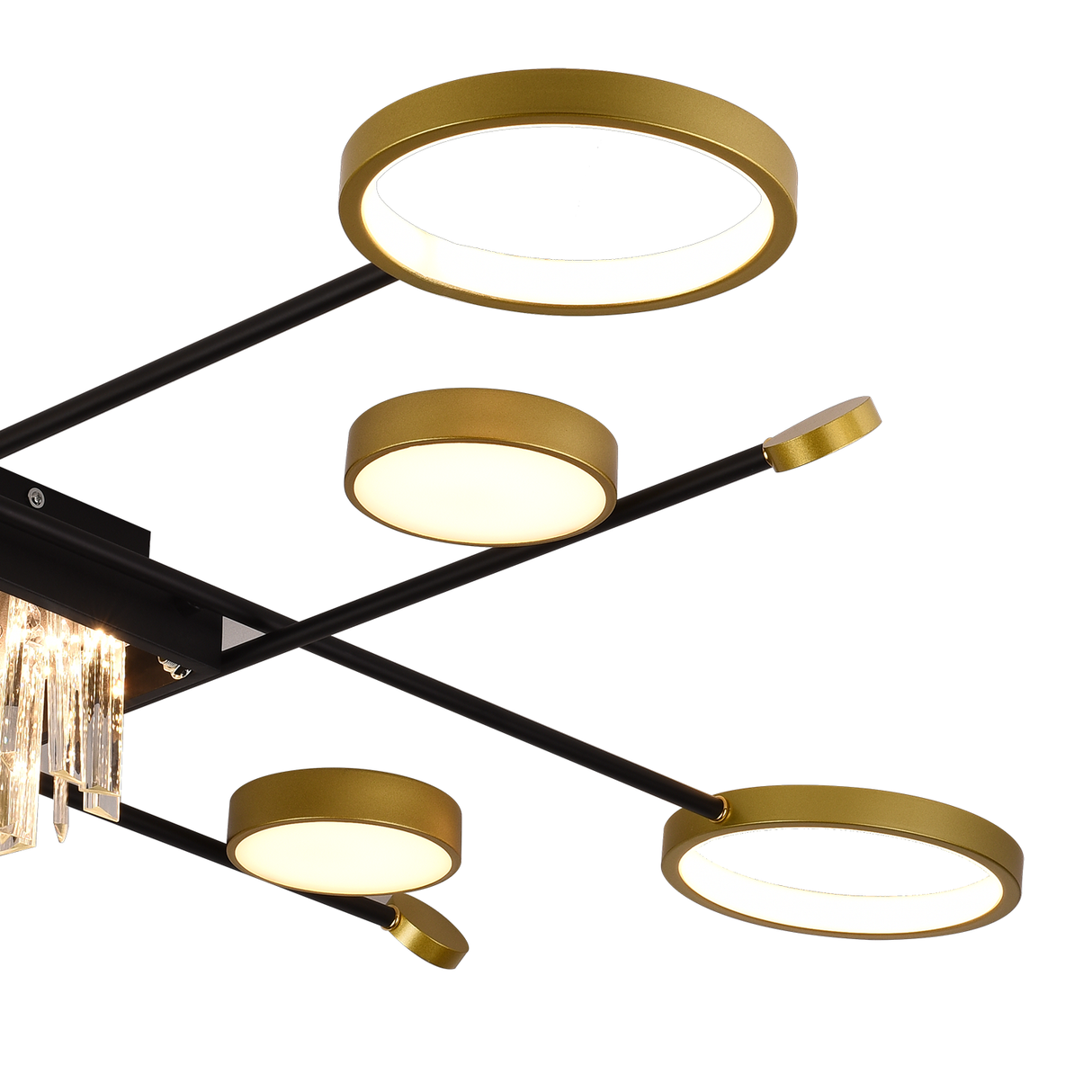 Lustra Led Cu Telecomanda Si Cristal Guida, 8 Elemente, Lumina Rece/Calda/Neutra, Dimabila - vivimall.ro