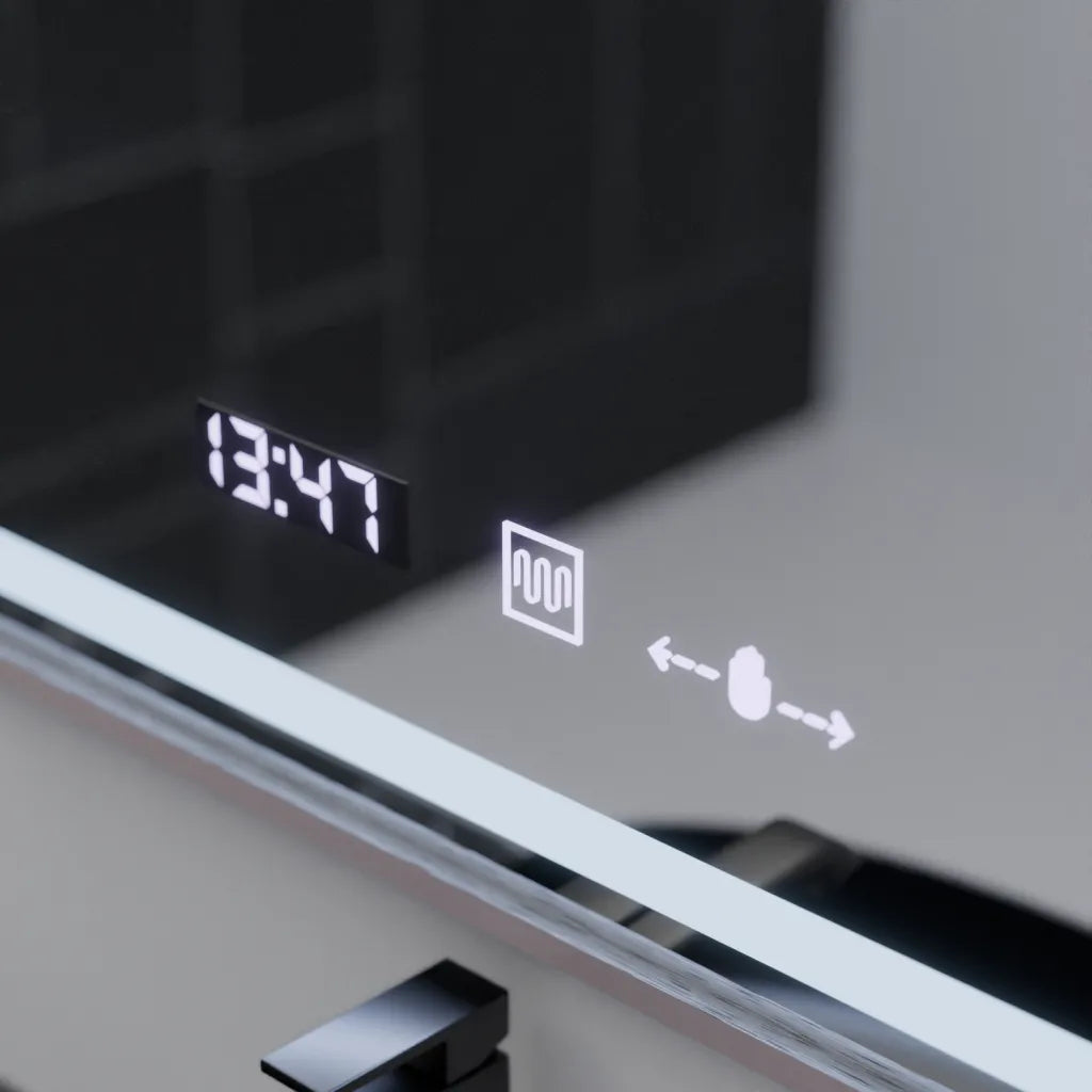 Oglinda Led Rectangulara, Verite Imperial Silver Motion Glow Marcello, Sistem Dezaburire, Ceas & Termometru - vivimall.ro