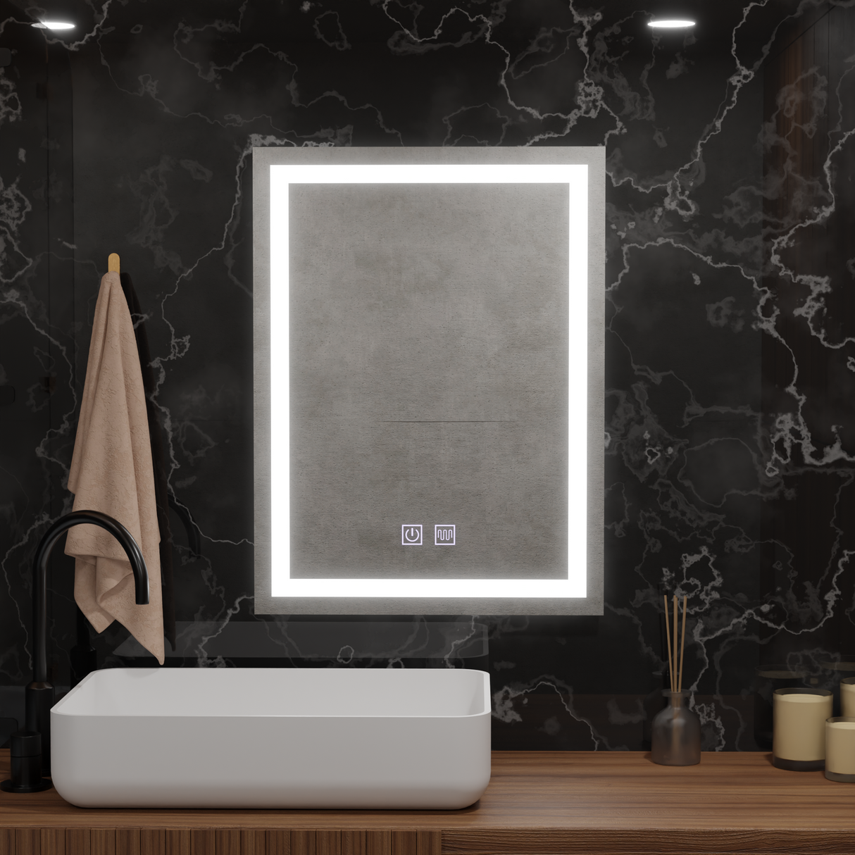 Oglinda Led Rectangulara, Edge Luminous Touch, Sistem Dezaburire - vivimall.ro