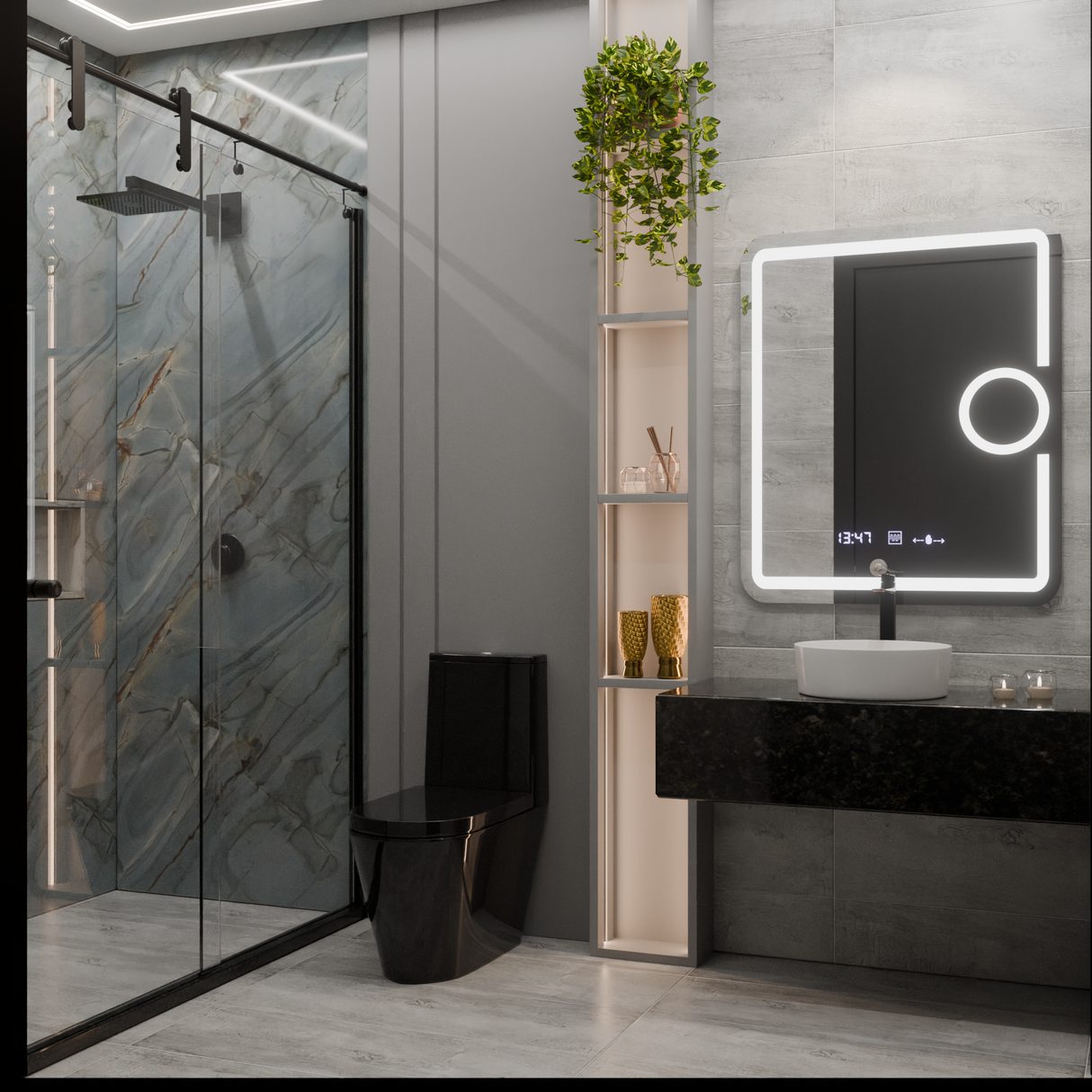 Oglinda Led Rectangulara, Eclat Motionglow Marcello, Sistem Dezaburire, Ceas & Termometru, Lupa Cosmetica - vivimall.ro