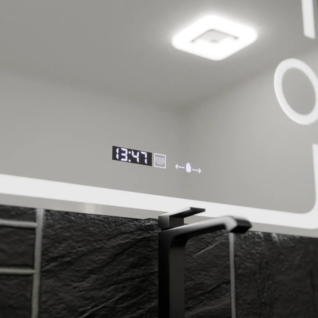 Oglinda Led Rectangulara, Eclat Motionglow Marcello, Sistem Dezaburire, Ceas & Termometru, Lupa Cosmetica - vivimall.ro