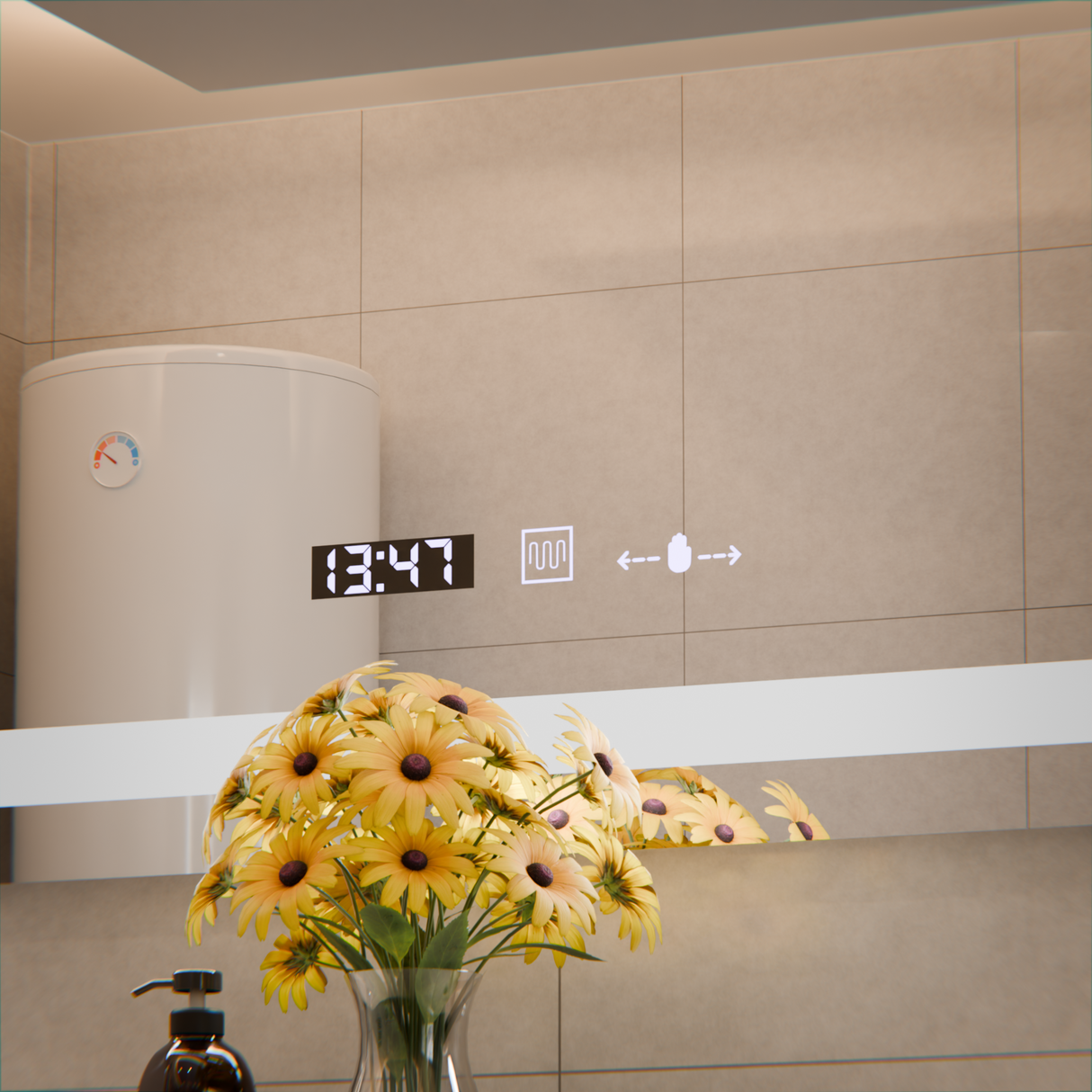 Oglindă LED Rectangulară Verite Marcello | Motionglow - vivimall.ro