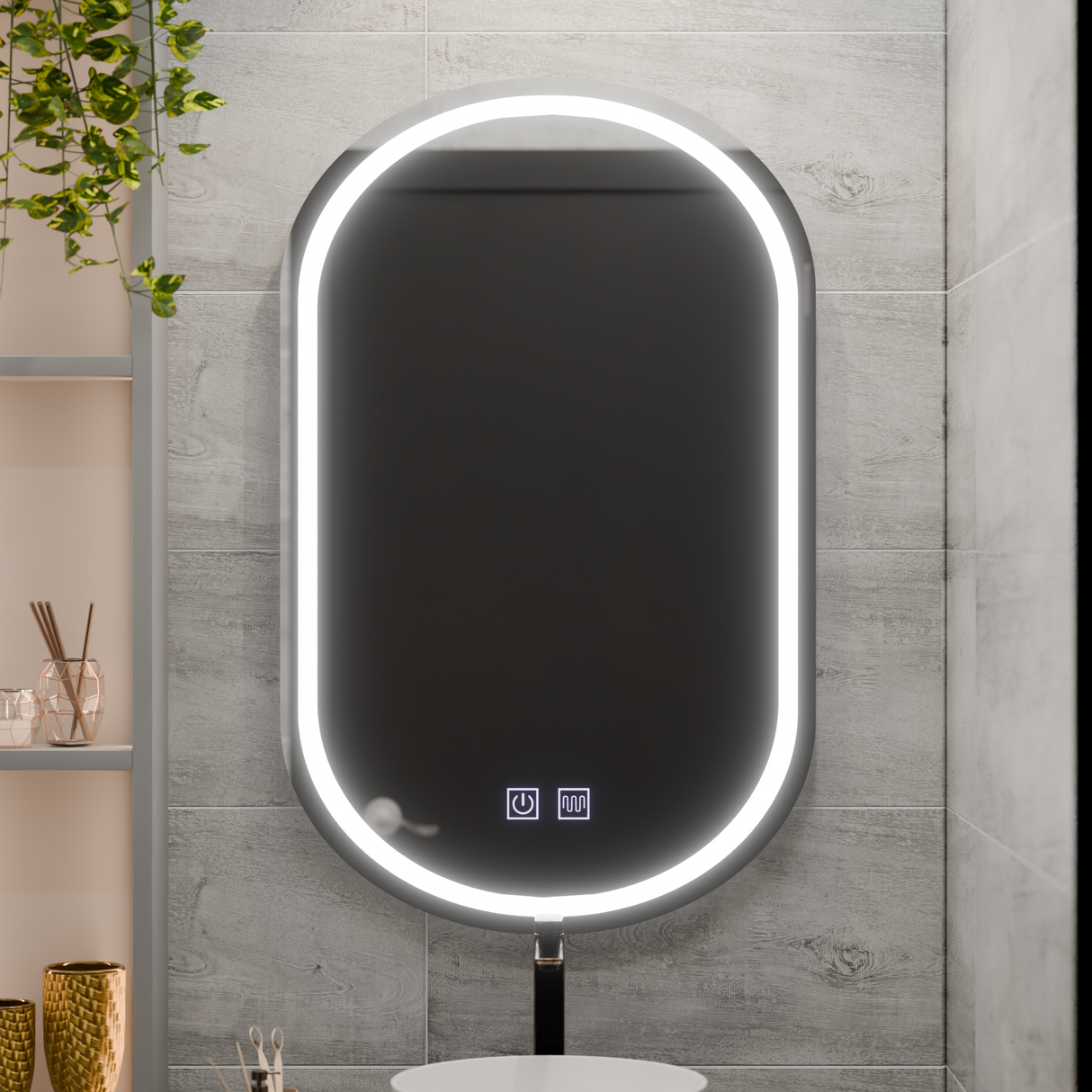 Oglinda Led Ovala, Velara Touch, Sistem Dezaburire - vivimall.ro