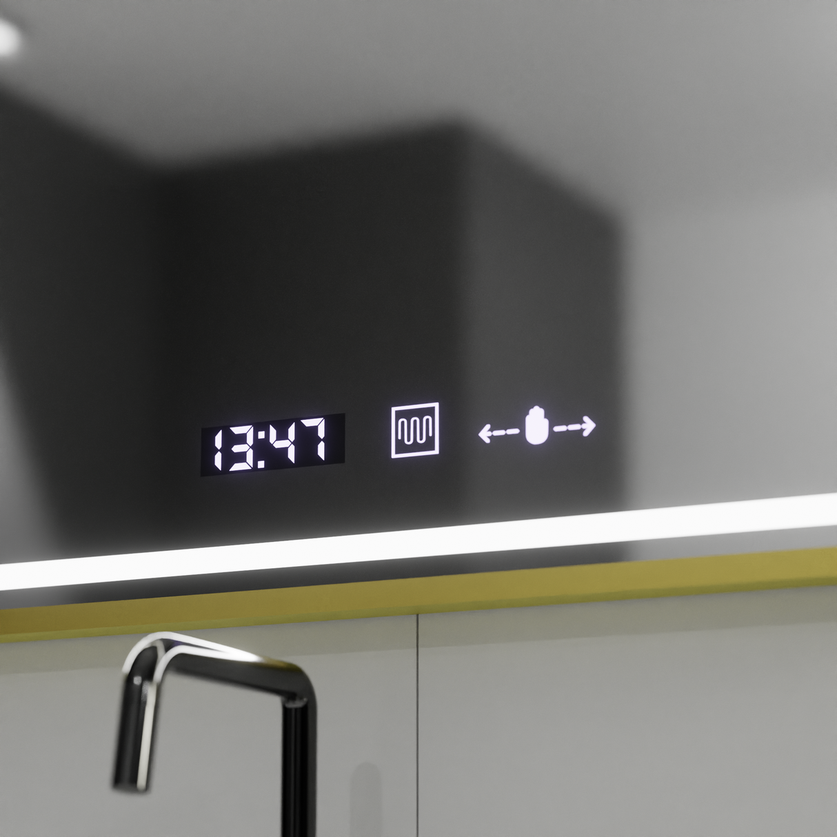 Oglinda Led Rectangulara, Verite Royale Gold Motionglow Marcello, Sistem Dezaburire, Ceas & Termometru - vivimall.ro