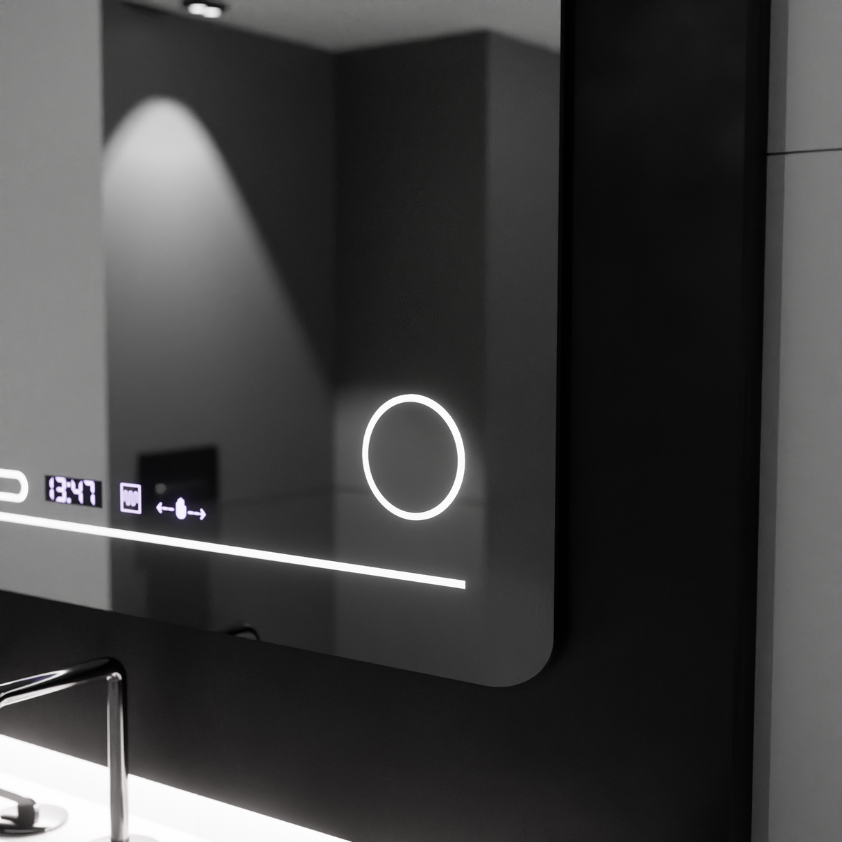 Oglinda Led Rectangulara, Harmonie Motionglow Marcello, Sistem Dezaburire, Termometru Si Ceas, Lupa Cosmetica - vivimall.ro