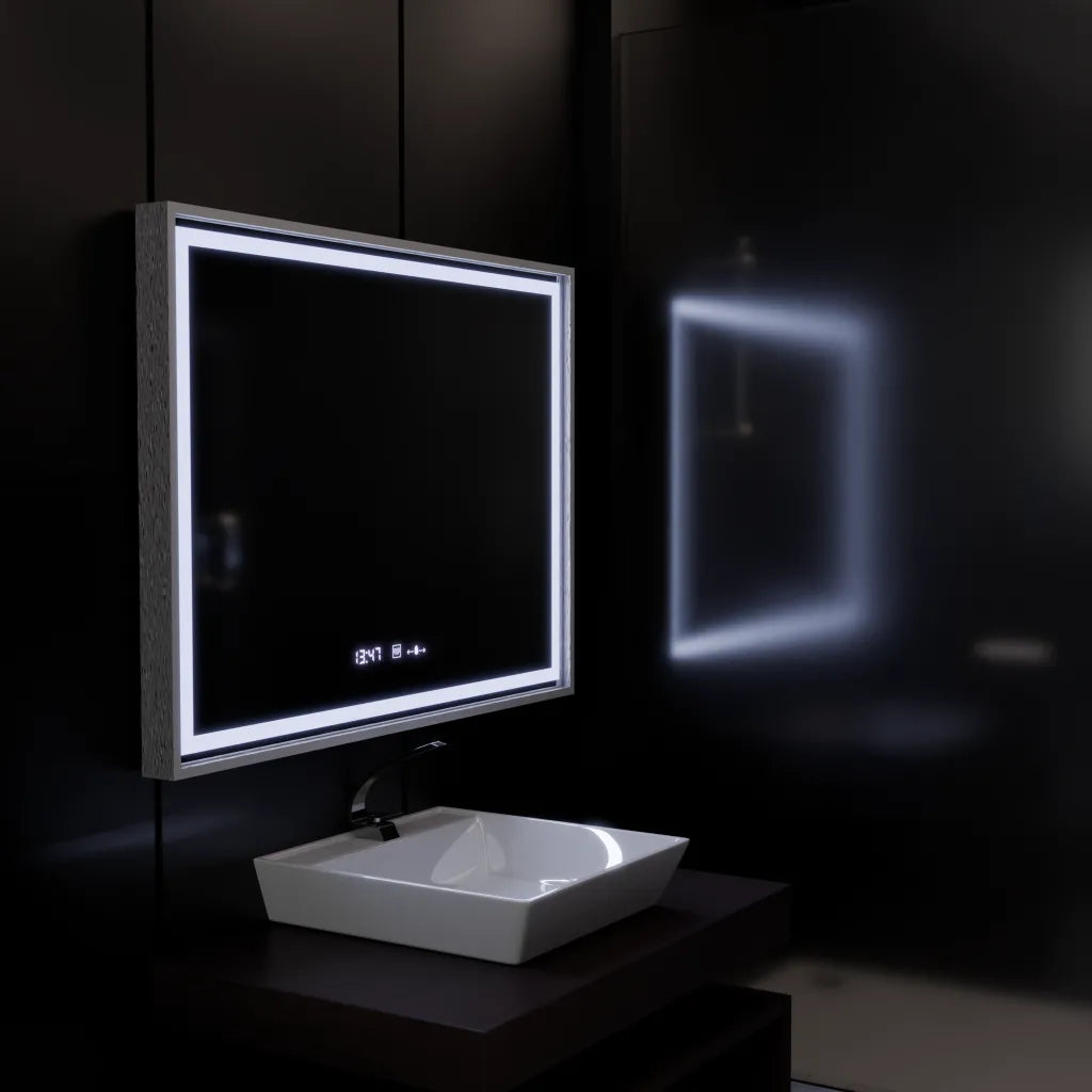 Oglinda Led Rectangulara, Verite Imperial Silver Motion Glow Marcello, Sistem Dezaburire, Ceas & Termometru - vivimall.ro