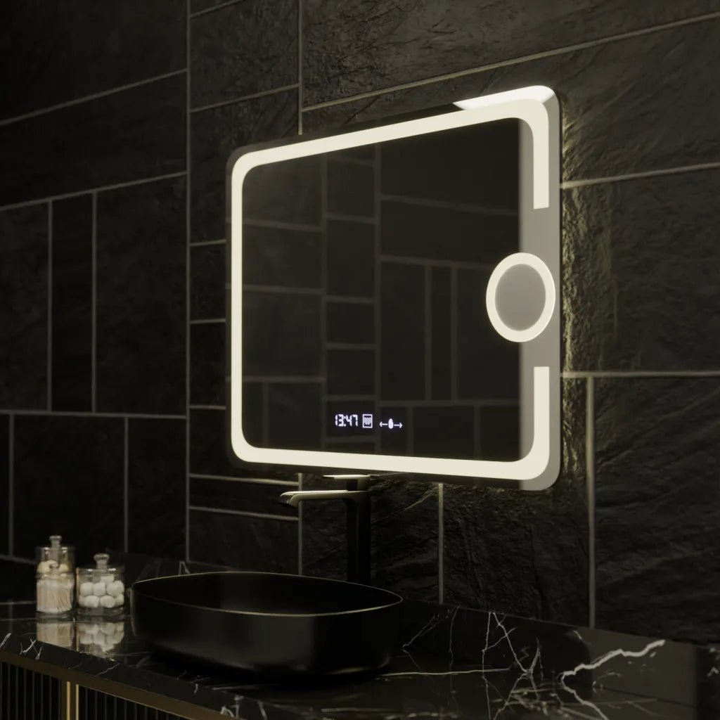 Oglinda Led Rectangulara, Eclat Motionglow Marcello, Sistem Dezaburire, Ceas & Termometru, Lupa Cosmetica - vivimall.ro