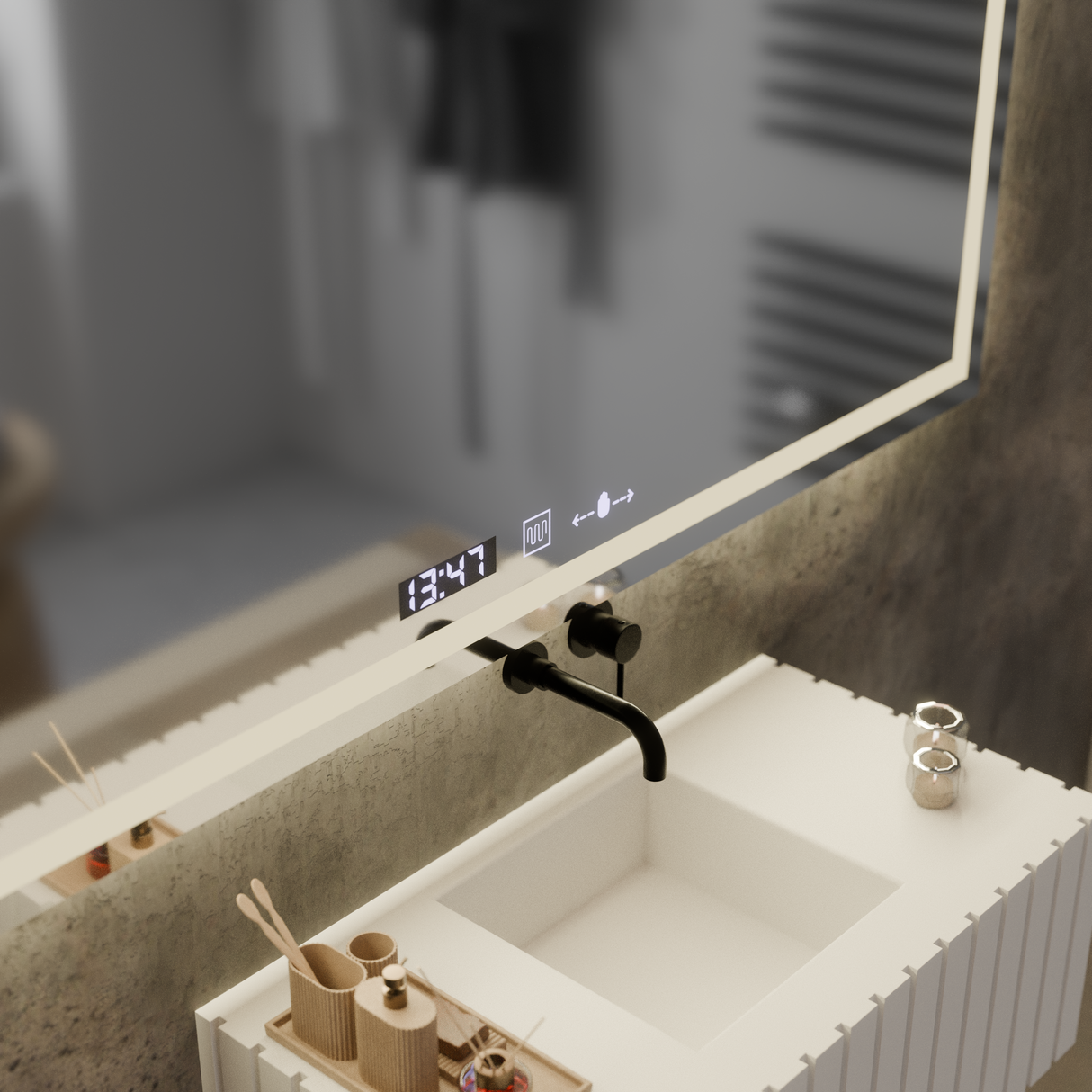 Oglindă LED Rectangulară Verite Marcello | Motionglow - vivimall.ro