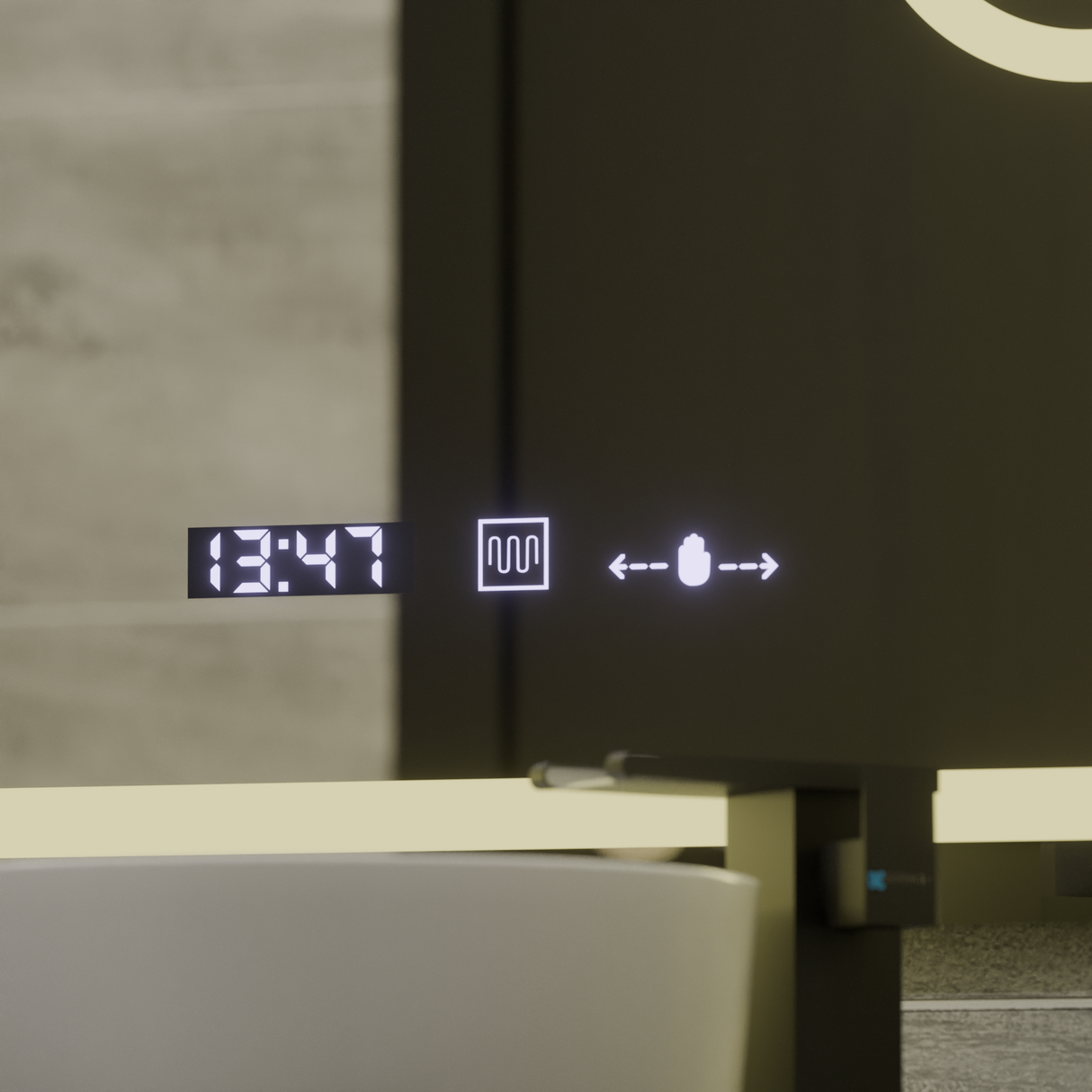 Oglinda Led Rectangulara, Eclat Motionglow Marcello, Sistem Dezaburire, Ceas & Termometru, Lupa Cosmetica - vivimall.ro