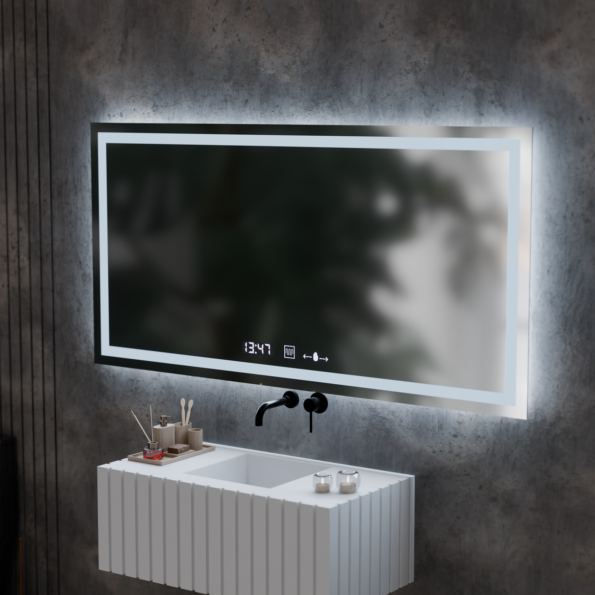 Oglindă LED Rectangulară Verite Marcello | Motionglow - vivimall.ro