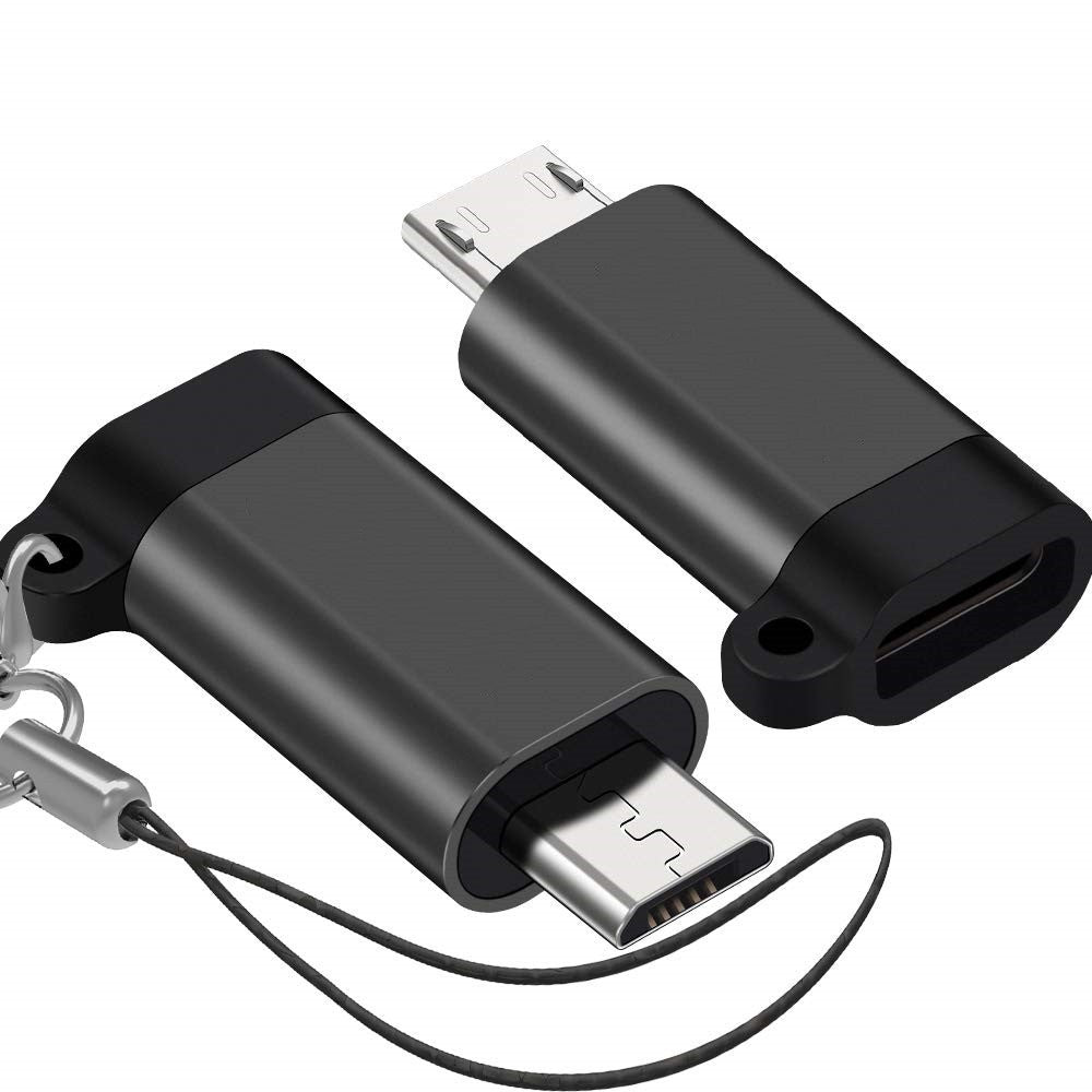 Detaliu conector Micro USB tată al adaptorului Type C compact, lungime 2,5 cm