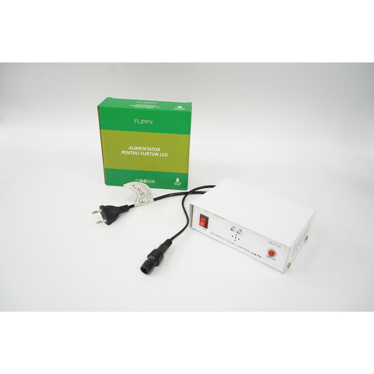 Alimentator pentru futun luminos, rezista pana la 100m, Flippy, 8 jocuri de lumini, negru - vivimall.ro