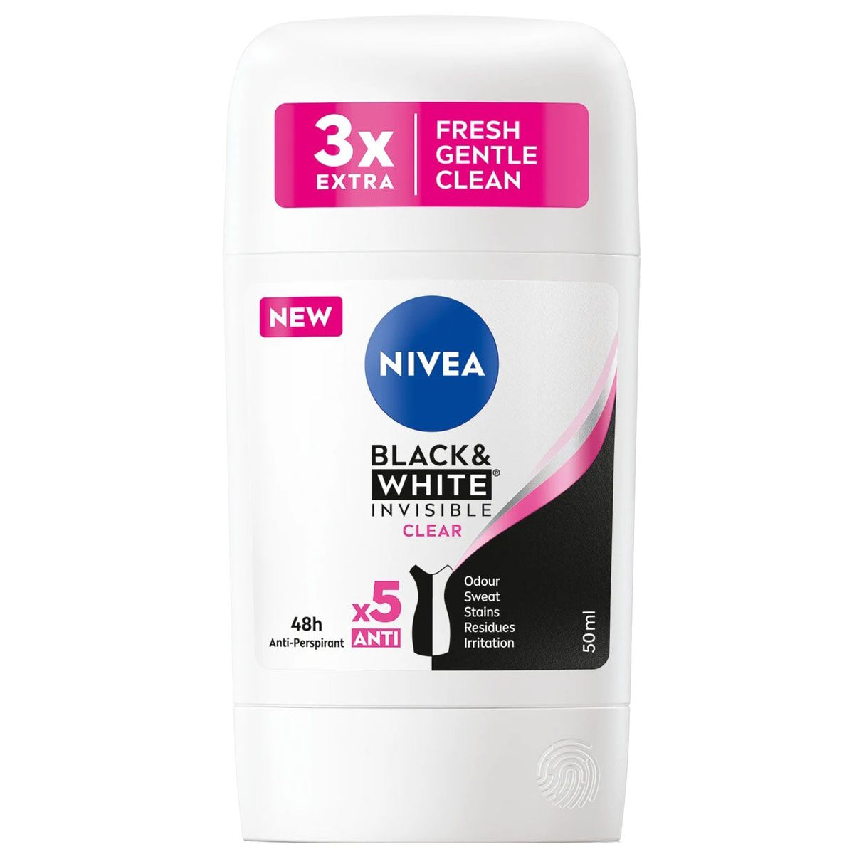 Antiperspirant Stick, Nivea, 50 ml Invisible Bw Clear