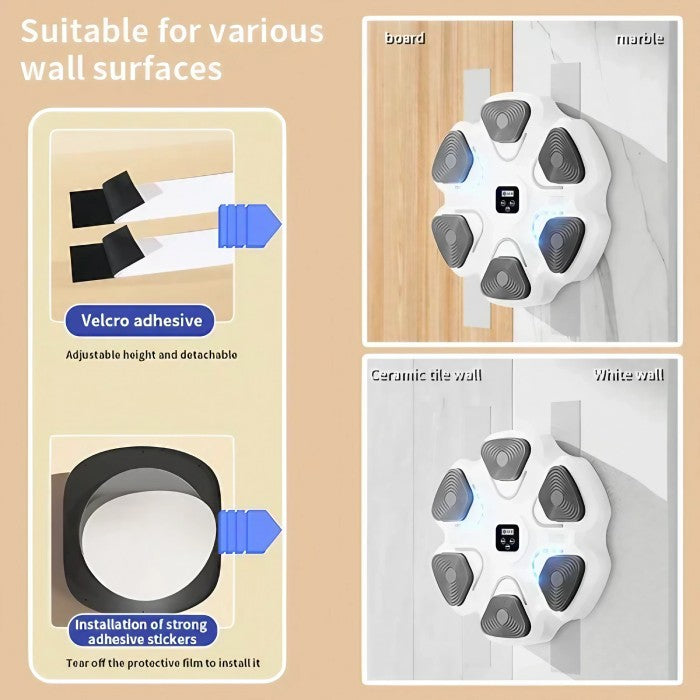 Aparat Box Cu Muzica, Montabil pe Perete, Vivimall, Alb, Difuzor, Bluetooth, Iluminare LED, 38 x 27 x 32 cm, Manusi Incluse