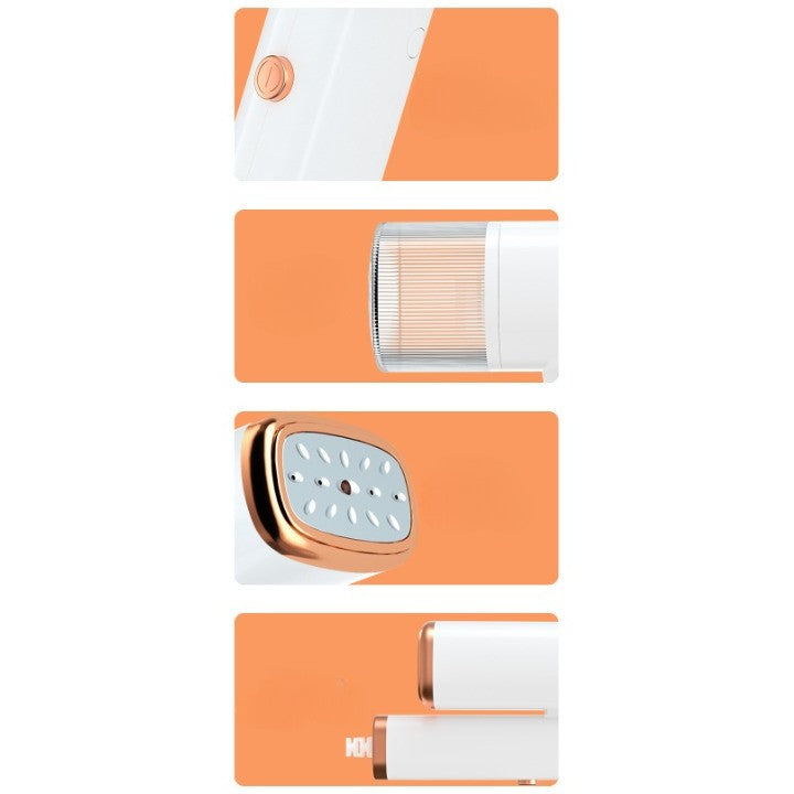 Aparat de Calcat Vertical Portabil cu Abur, Vivimall, Putere 1000W, Rezervor de 100 ml, Priza, Functie Anti Calcar si Auto Curatare, Pliabil, 15x17x7.5 cm, Alb